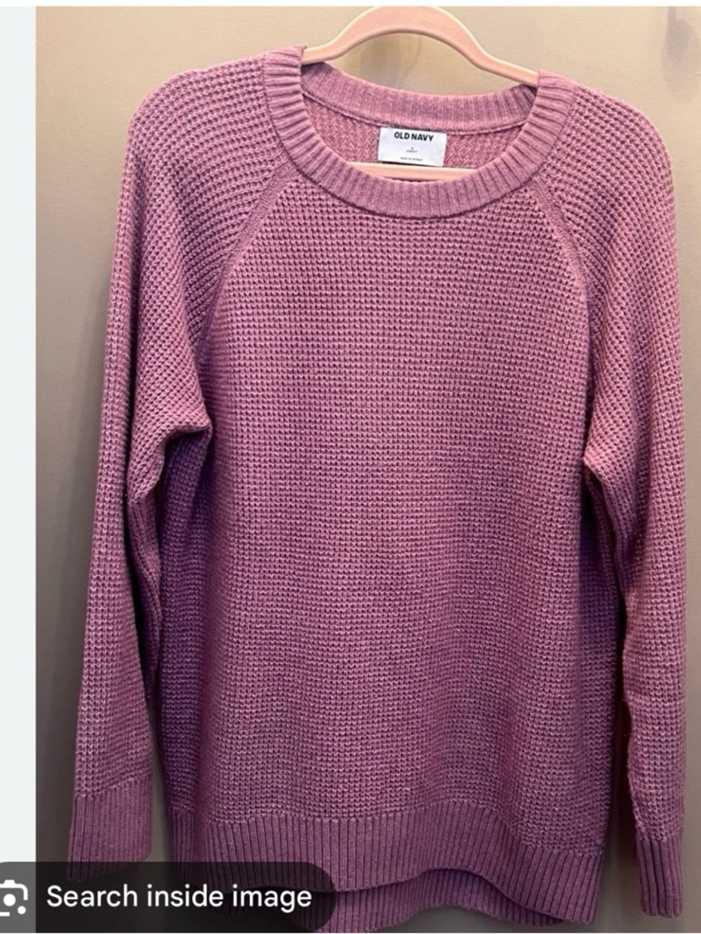 Old Navy Lilac Waffle-Knit Crewneck Sweater